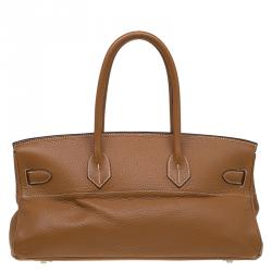 Hermes Brown Clemence Leather Palladium Hardware Shoulder Birkin 42 Bag
