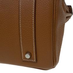 Hermes Brown Clemence Leather Palladium Hardware Shoulder Birkin 42 Bag