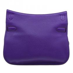 Hermes Purple Clemence Taurillon Jypsiere Messenger Bag 34CM