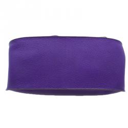 Hermes Purple Clemence Taurillon Jypsiere Messenger Bag 34CM