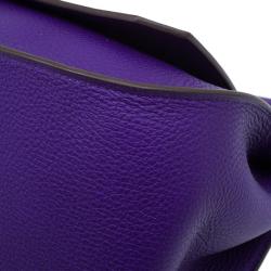 Hermes Purple Clemence Taurillon Jypsiere Messenger Bag 34CM