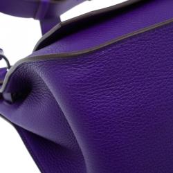 Hermes Purple Clemence Taurillon Jypsiere Messenger Bag 34CM