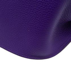 Hermes Purple Clemence Taurillon Jypsiere Messenger Bag 34CM
