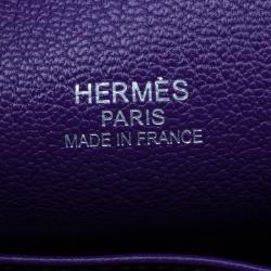 Hermes Purple Clemence Taurillon Jypsiere Messenger Bag 34CM
