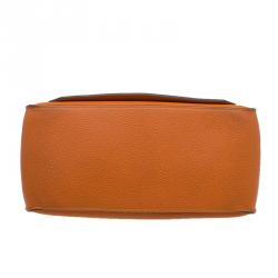 Pre Owned Hermes Orange Taurillon Clemence Leather Jypsiere 34 Bag