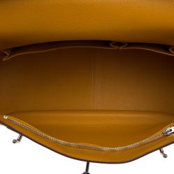 Pre Owned Hermes Orange Taurillon Clemence Leather Jypsiere 34 Bag