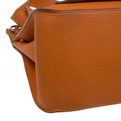 Pre Owned Hermes Orange Taurillon Clemence Leather Jypsiere 34 Bag