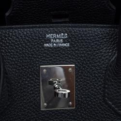 Hermes Noir Togo Leather Palladium Hardware Birkin 35 Bag