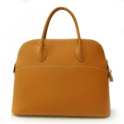 Pre Owned Hermes Gold Taurillon Clemence Leather Bolide 31 Bag