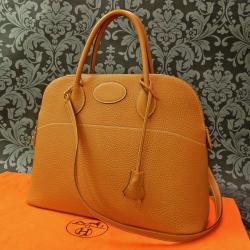 Pre Owned Hermes Gold Taurillon Clemence Leather Bolide 31 Bag