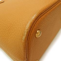 Pre Owned Hermes Gold Taurillon Clemence Leather Bolide 31 Bag