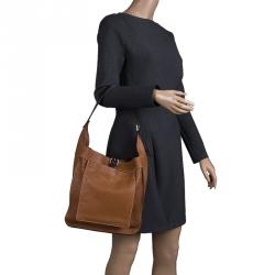 Pre Owned Hermes Cognac Clemence Leather Marwari PM Bag