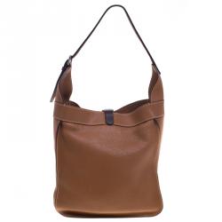 Pre Owned Hermes Cognac Clemence Leather Marwari PM Bag