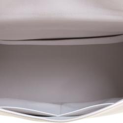 Pre Owned Hermes White Swift Leather Palladium Plated Kelly Flat 35 Bag