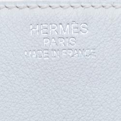 Pre Owned Hermes White Swift Leather Palladium Plated Kelly Flat 35 Bag