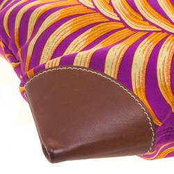 مملوكة مسبقًا Hermes Multicolor Tiger Printed Silk and Swift Leather Silky City 33 Bag