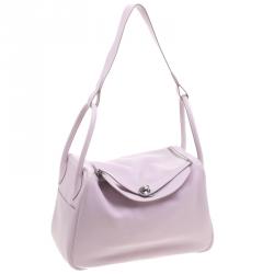 Pre Owned Hermes Pink Swift Leather Palladium Plated Lindy 34 Bag