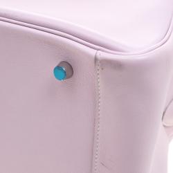 Pre Owned Hermes Pink Swift Leather Palladium Plated Lindy 34 Bag