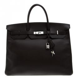 Hermes Cacao Epsom Leather Palladium Hardware Birkin 40 Bag