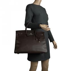 Hermes Cacao Epsom Leather Palladium Hardware Birkin 40 Bag