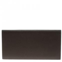 Pre Owned Hermes Cacao Epsom Leather Long Twill Wallet