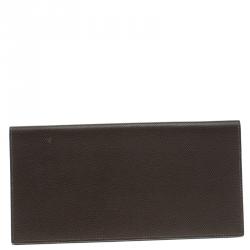 Pre Owned Hermes Cacao Epsom Leather Long Twill Wallet