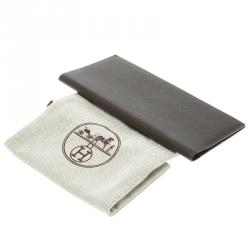 Pre Owned Hermes Cacao Epsom Leather Long Twill Wallet