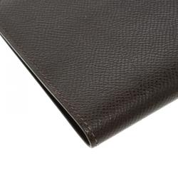 Pre Owned Hermes Cacao Epsom Leather Long Twill Wallet