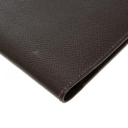 Pre Owned Hermes Cacao Epsom Leather Long Twill Wallet