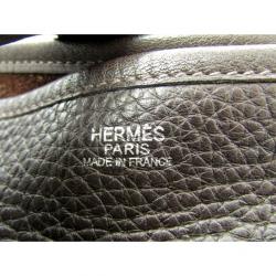 Pre Owned Hermes Chocolate Togo Leather Evelyne III TGM Bag