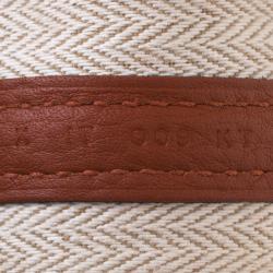 Pre Owned Hermes Brown Brique Fjord Leather Garden Party MM Tote