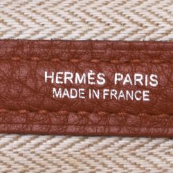 Pre Owned Hermes Brown Brique Fjord Leather Garden Party MM Tote