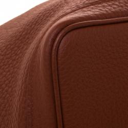 Pre Owned Hermes Brown Brique Fjord Leather Garden Party MM Tote