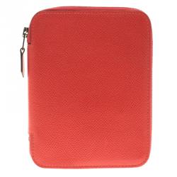 Pre Owned Hermes Rose Lipstick Epsom Leather Zip Globe Trotter Agenda