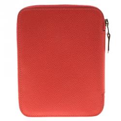 Pre Owned Hermes Rose Lipstick Epsom Leather Zip Globe Trotter Agenda
