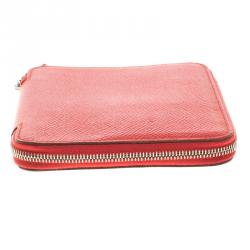 Pre Owned Hermes Rose Lipstick Epsom Leather Zip Globe Trotter Agenda