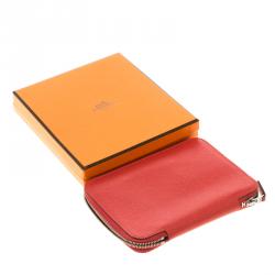 Pre Owned Hermes Rose Lipstick Epsom Leather Zip Globe Trotter Agenda