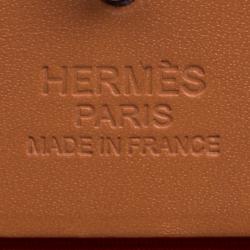 Pre Owned Hermes Brown/Capucines Leather and Fabric Herbag Zip 31 Bag