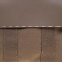 Pre Owned Hermes Taupe Fabric and Leather Valparaiso PM Bag