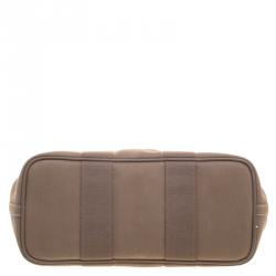 Pre Owned Hermes Taupe Fabric and Leather Valparaiso PM Bag