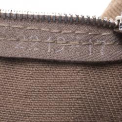 Pre Owned Hermes Taupe Fabric and Leather Valparaiso PM Bag