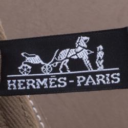 Pre Owned Hermes Taupe Fabric and Leather Valparaiso PM Bag