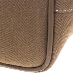Pre Owned Hermes Taupe Fabric and Leather Valparaiso PM Bag