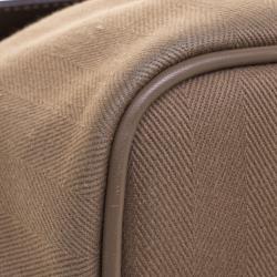 Pre Owned Hermes Taupe Fabric and Leather Valparaiso PM Bag