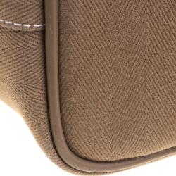 Pre Owned Hermes Taupe Fabric and Leather Valparaiso PM Bag