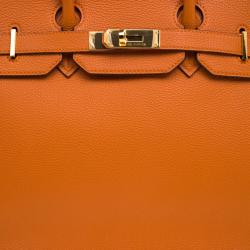 Hermes Orange Togo Leather Gold Hardware Birkin 35 Bag