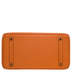 Hermes Orange Togo Leather Gold Hardware Birkin 35 Bag