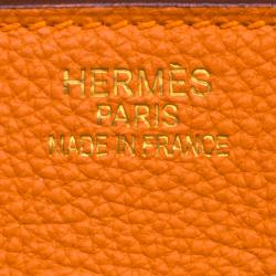 Hermes Orange Togo Leather Gold Hardware Birkin 35 Bag