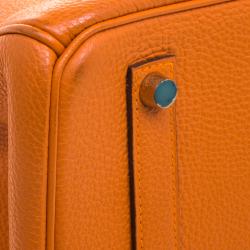 Hermes Orange Togo Leather Gold Hardware Birkin 35 Bag