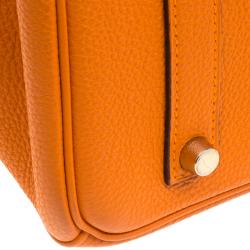 Hermes Orange Togo Leather Gold Hardware Birkin 35 Bag